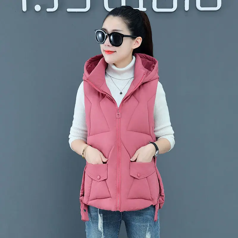 Autumn Winter Women Cardigan Jacket Warmth Hooded Vest Padded Jacket Sleeveless Tops Free Shipping Korean Fashion Plus Size New
Autumn Winter Women Cardigan Jacket Warmth Hooded Vest Padded Jacket Sleeveless Tops Free Shipping Korean Fashion Plus Size New