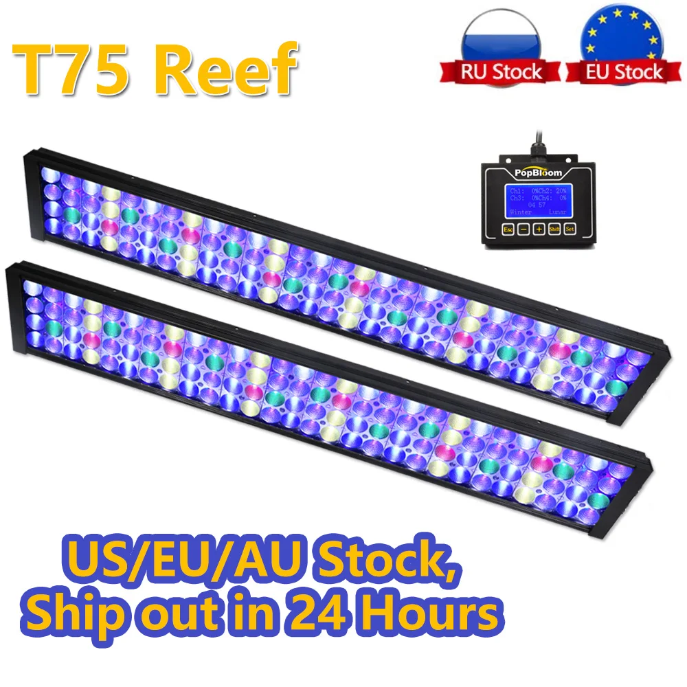 

PopBloom-Full Spectrum Aquarium Led Light,Marine Aquarium Reef Light For 150-200cm Seawater Reef Coral Fish Tank Lights,LPS/SPS