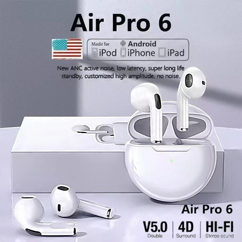 Original Air Pro 6 TWS Max Wireless Bluetooth Earphones In Ear Earbuds Mic Pods Headset For Xiaomi Android Apple iPhone Earphone
Original Air Pro 6 TWS Max Wireless Bluetooth Earphones In Ear Earbuds Mic Pods Headset For Xiaomi Android Apple iPhone Earphone