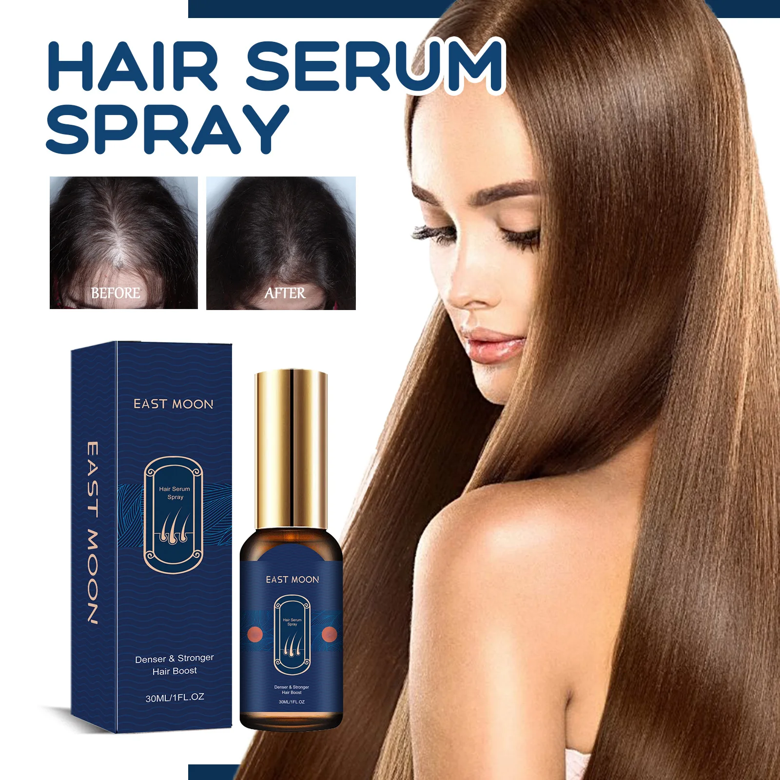 30ml East Moon Hair Care Spray Anti-Hair Loss and Fixation Thick Hair Care Spray Moisturizing Soft Hairs Repair Hair Products
30ml East Moon Hair Care Spray Anti-Hair Loss and Fixation Thick Hair Care Spray Moisturizing Soft Hairs Repair Hair Products