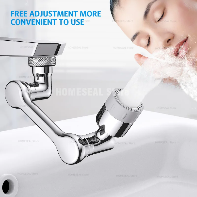 

Rotatable Multifunctional Extension Faucet Aerator 1080 Degree Swivel Robotic Arm Water Filter Sink Water Tap Bubbler Sink Fit