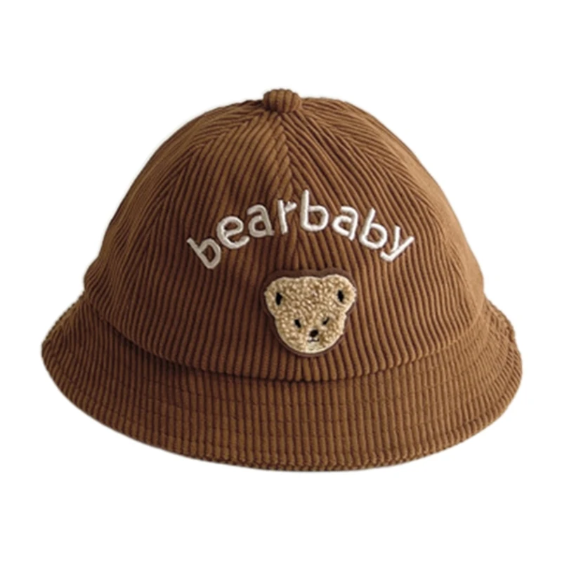 

2023 Fisherman Hat Children Baby Big Brim Basin Hat Outdoor Travel Sun Hat Embroidered Bear Hat for Kids Toddlers