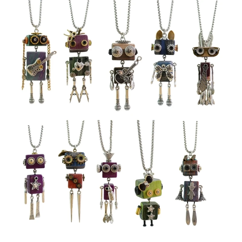 Handmade Wooden Steams Robot Pendant Necklace Adjustable Length Clavicle Chain
Handmade Wooden Steams Robot Pendant Necklace Adjustable Length Clavicle Chain