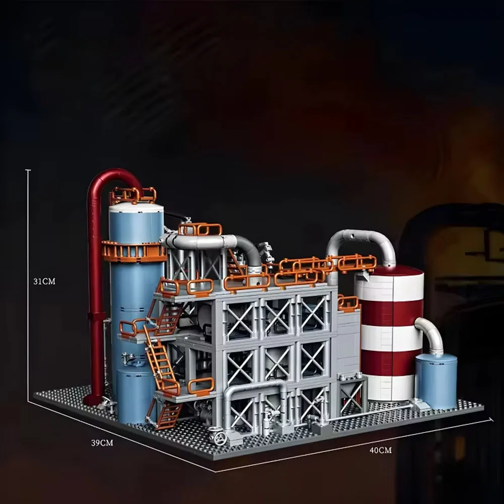 MOC City Street View Building Blocks Oil Refinery Chemical Factory Transport Station Model Construction Bricks Toys Kids Gifts MOC City Street View Building Blocks Oil Refinery Chemical Factory Transport Station Model Construction Bricks Toys Kids Gifts