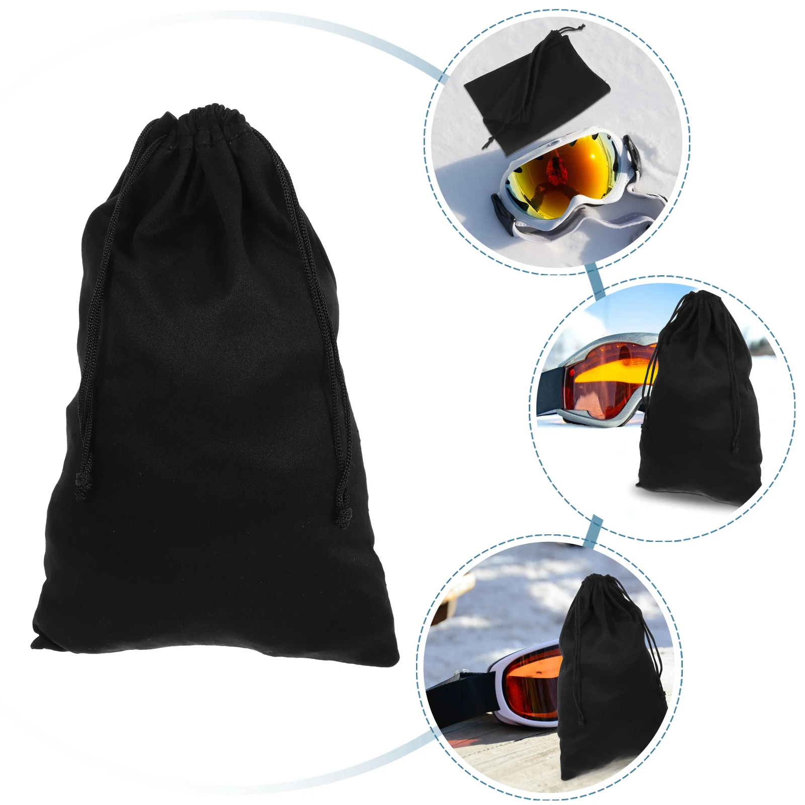 

10 Pcs Shot Glasses Protection Bags Jacket Ski Goggle Drawstring Pocket Soft Bag Flannel for Snow Goggles Ski Mask Carrying