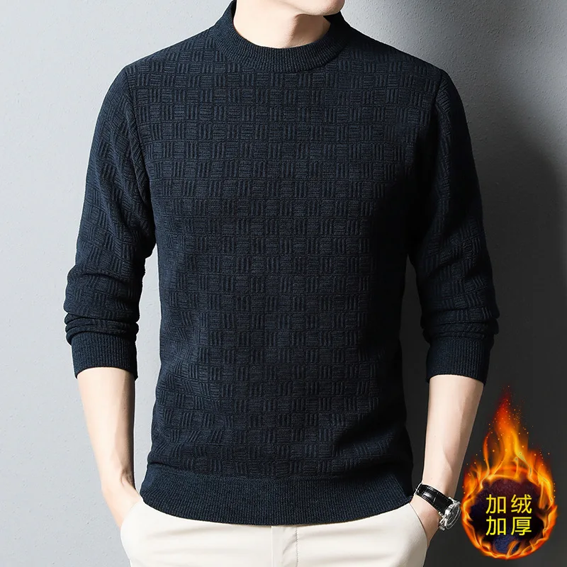 New style plush men's sweater Solid round neck thermal underlay Men's Korean version thickened chenille sweater
New style plush men's sweater Solid round neck thermal underlay Men's Korean version thickened chenille sweater