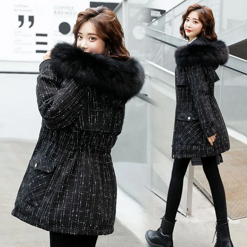 Winter New Fashion Mid Long Cotton-padded Coat Womens Casual Hooded Parkas Korean Loose Fur Collar Down Jacket Female N199
Winter New Fashion Mid Long Cotton-padded Coat Womens Casual Hooded Parkas Korean Loose Fur Collar Down Jacket Female N199