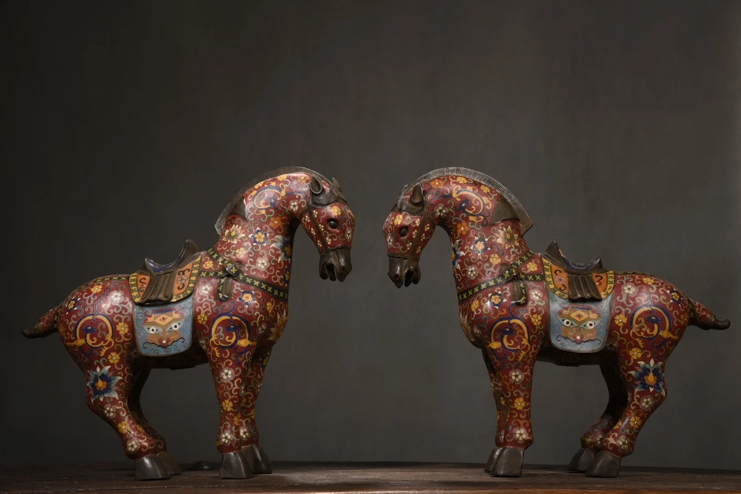 18"Tibetan Temple Collection Bronze Cloisonne Tang Ma Horse A Pair Lucky Horse Peace prosperity Ornament Town house Exorcism
18"Tibetan Temple Collection Bronze Cloisonne Tang Ma Horse A Pair Lucky Horse Peace prosperity Ornament Town house Exorcism