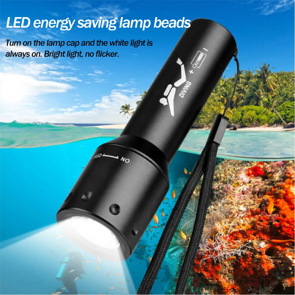 ZK40 Super Bright LED Flashlight Professional Diving Light Aluminum Alloy Scuba Diver Diving Flash Light Underwater Torch 18650
ZK40 Super Bright LED Flashlight Professional Diving Light Aluminum Alloy Scuba Diver Diving Flash Light Underwater Torch 18650