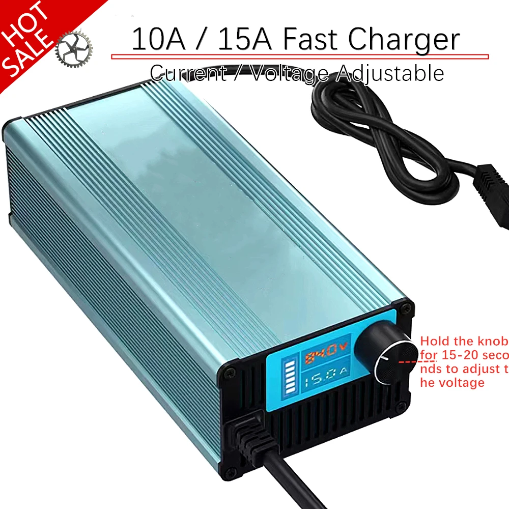 Curren Voltage Adjust 15A Li-ion Lifepo4 Lithium Battery Charger 13S 14S 16S 20S 24S Electric scooter motorcycle bicycle charger
Curren Voltage Adjust 15A Li-ion Lifepo4 Lithium Battery Charger 13S 14S 16S 20S 24S Electric scooter motorcycle bicycle charger