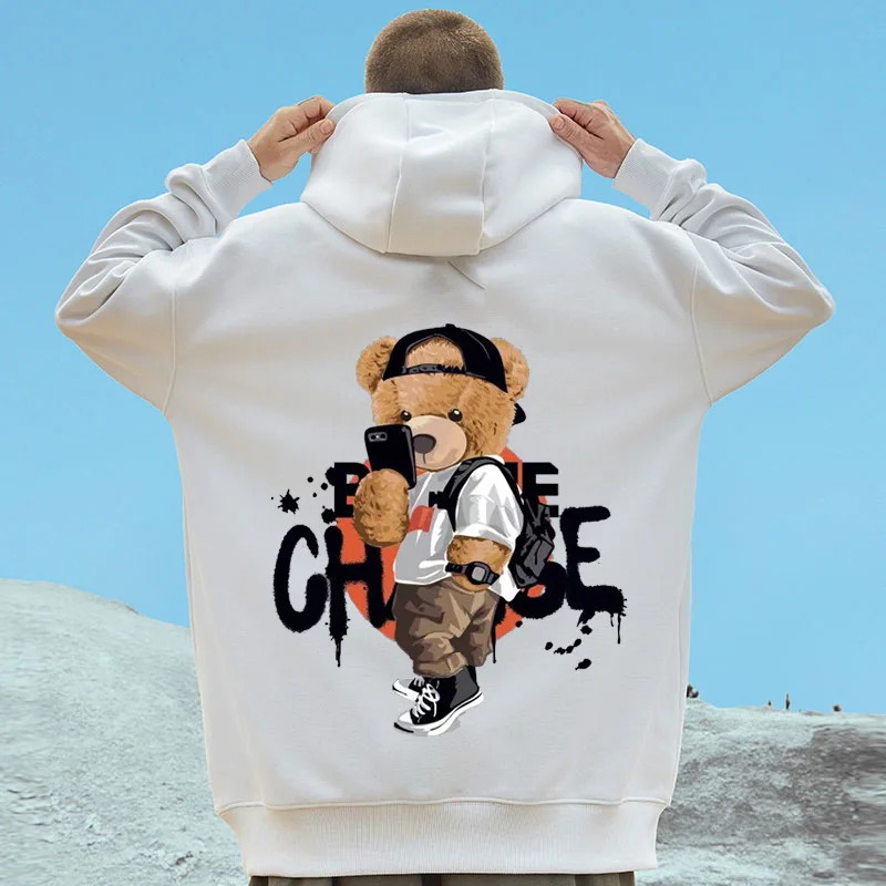Fall and Winter Fashion New Men's Long-Sleeved Sweater Creative Cartoon Bear Printing Casual Loose Padded Thickened Trend Hoodie
Fall and Winter Fashion New Men's Long-Sleeved Sweater Creative Cartoon Bear Printing Casual Loose Padded Thickened Trend Hoodie