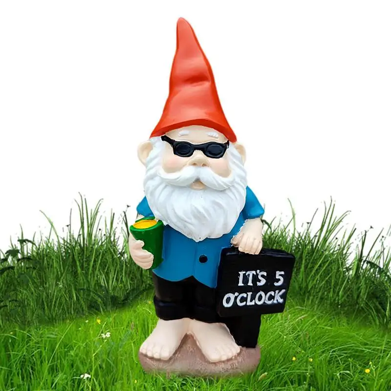 

Garden Gnomes Ornaments Resin Waterproof Dwarf Sculpture Party Supplies Garden Decor For Gardening Lovers Gnome Statue Decor For