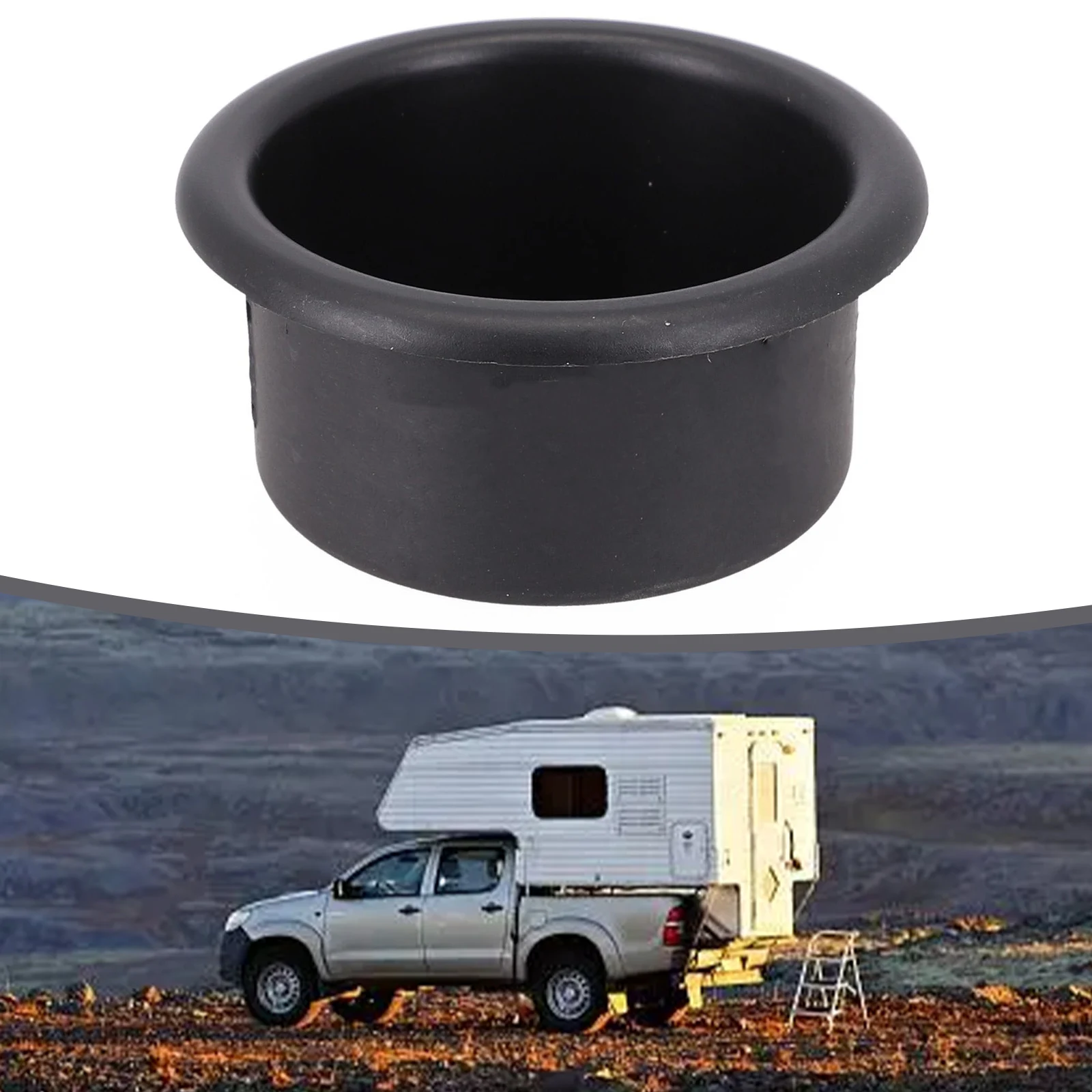 

1x Black Cup Water Drink Car Cup Holder Recessed For RV/Car/Marine/Boat/Trailer Plastic Cup Holder Automobiles Accessories