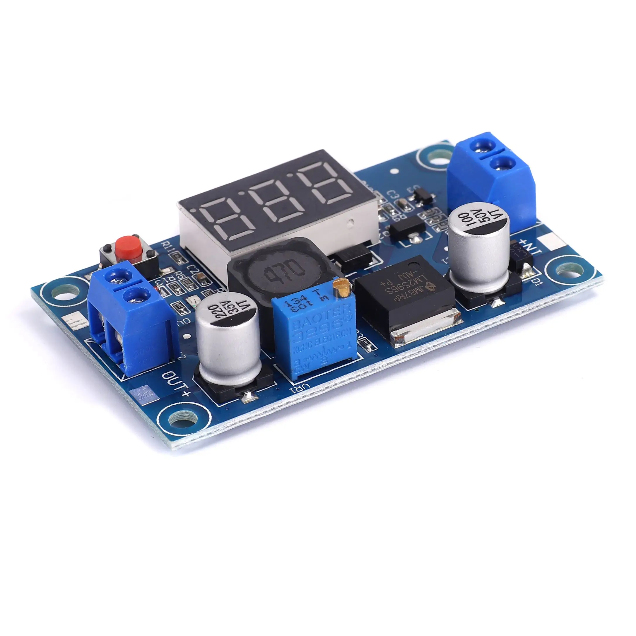 

LM2596 DC DC Step Down Converter Voltage Regulator LED Display Voltmeter 4.0~40 to 1.3-37V Buck Adapter Adjustable Power Supply