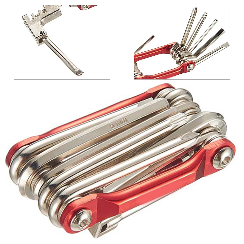 1pc Repair Tool Bicycle Multi-Function Repair Tool Set Mountain Bike Chain Cutter Screwdriver 11-In-1 Design Bicycle Accessories
1pc Repair Tool Bicycle Multi-Function Repair Tool Set Mountain Bike Chain Cutter Screwdriver 11-In-1 Design Bicycle Accessories