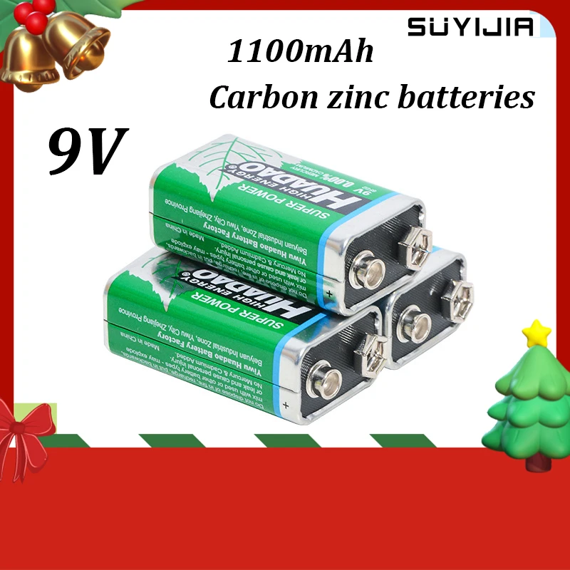 2pcs 9V 1100mAh Dry Cell 6F22 Carbon Battery for Microphone Multimeter Smoke Alarm Walkie Talkie Electric Guitar Metal Detector
2pcs 9V 1100mAh Dry Cell 6F22 Carbon Battery for Microphone Multimeter Smoke Alarm Walkie Talkie Electric Guitar Metal Detector