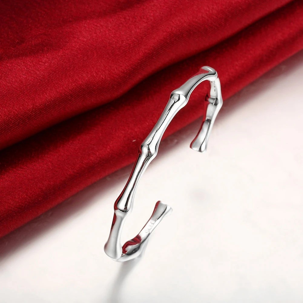 Hot Elegant Bamboo Joint Bangle 925 Sterling Silver Cuff Bracelets for Women Adjustable Jewelry Fashion Party Gifts Girl Student
Hot Elegant Bamboo Joint Bangle 925 Sterling Silver Cuff Bracelets for Women Adjustable Jewelry Fashion Party Gifts Girl Student