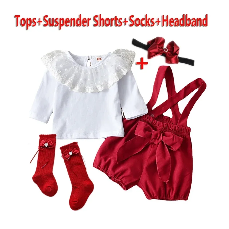 Christmas Costume Baby Girl Clothes Cute Baby Birthday Outfit 0 24 Months Long Sleeved Tops Red Shorts Headband Socks
Christmas Costume Baby Girl Clothes Cute Baby Birthday Outfit 0 24 Months Long Sleeved Tops Red Shorts Headband Socks