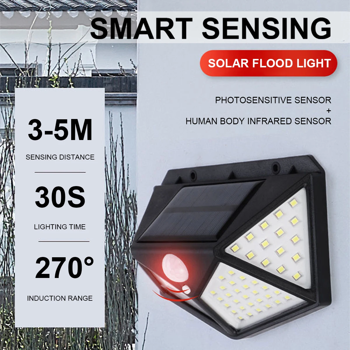 Solar LED Outdoor Garden Lamp Human Body Induction Wall Lamps Four Sides 100LED Charging Home Decor Road Lights
Solar LED Outdoor Garden Lamp Human Body Induction Wall Lamps Four Sides 100LED Charging Home Decor Road Lights