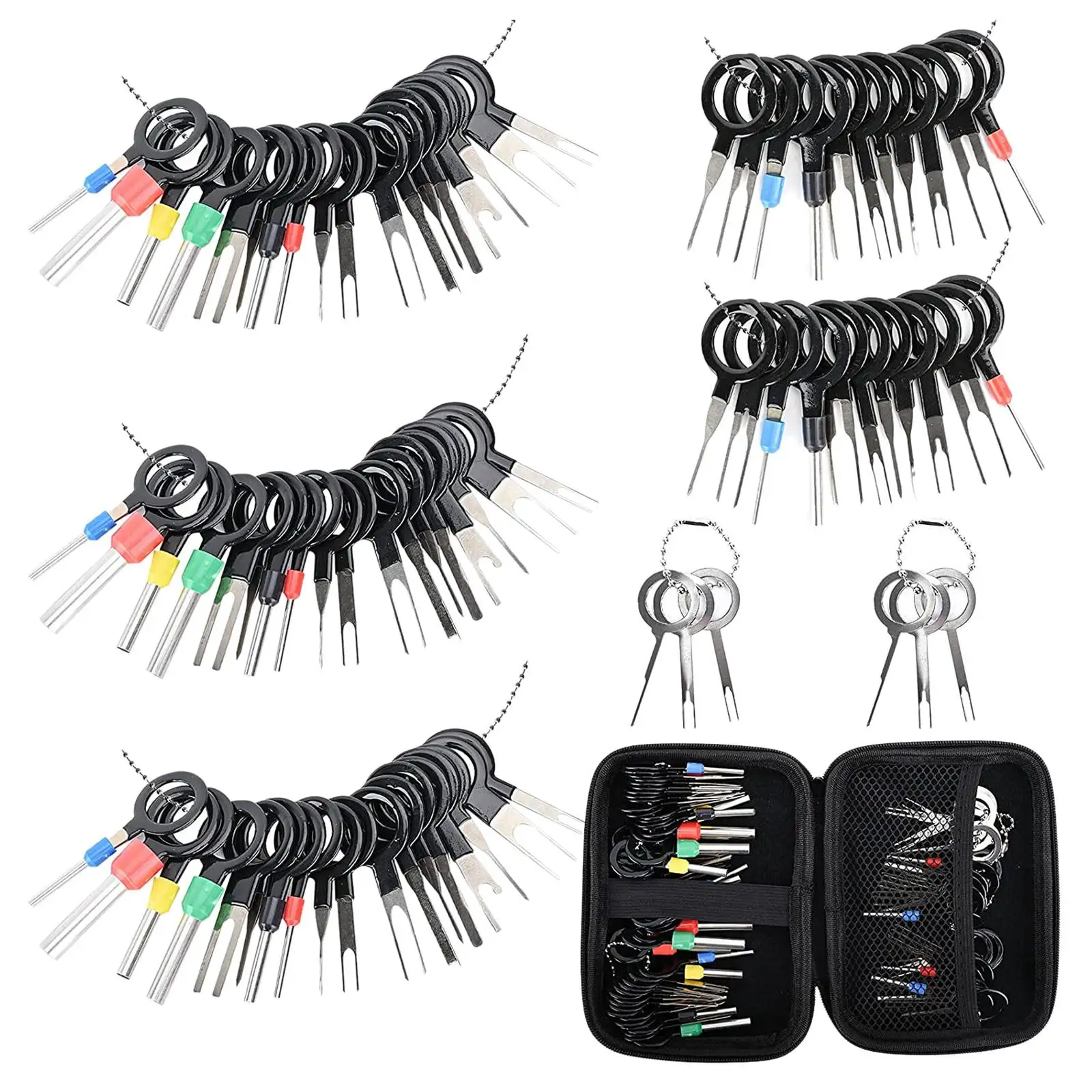 82PCS Terminal Extractor Removal Tool Kit Depinning Key Tool Set for Car Household Devices, Wire Connector Tool with Bag
82PCS Terminal Extractor Removal Tool Kit Depinning Key Tool Set for Car Household Devices, Wire Connector Tool with Bag