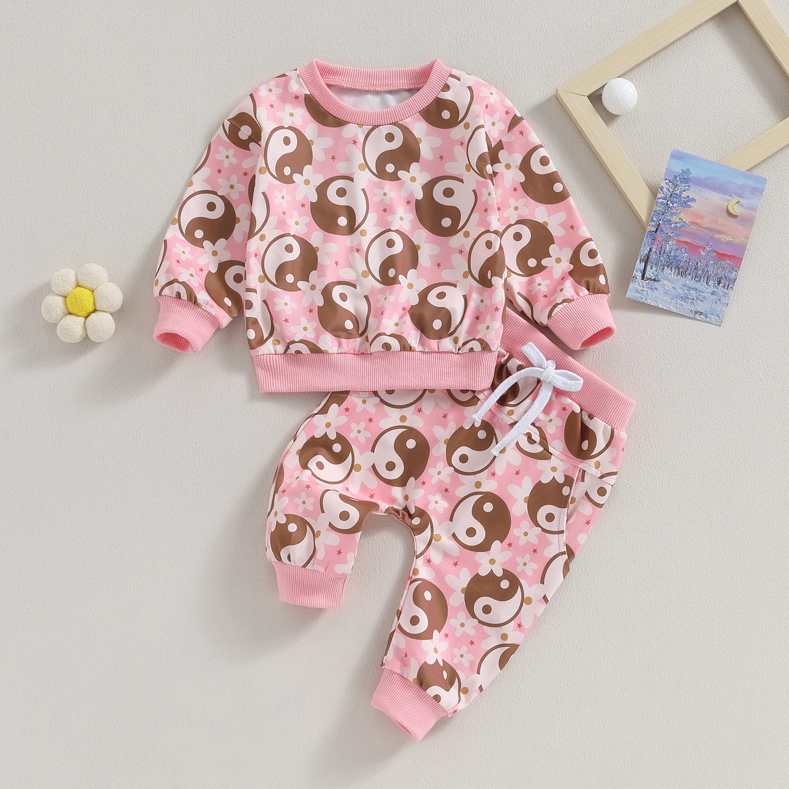 BeQeuewll Toddler Girls 2 Piece Outfit Taichi Floral Print Long Sleeve Sweatshirt and Elastic Pants Set Baby Cute Fall Clothes
BeQeuewll Toddler Girls 2 Piece Outfit Taichi Floral Print Long Sleeve Sweatshirt and Elastic Pants Set Baby Cute Fall Clothes
