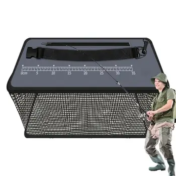 Fish Basket Minnow Bucket Large Quick Drying Collapsible Square Fishing Basket For Rocks And Docks Fishing Keeps Minnows Shrimp