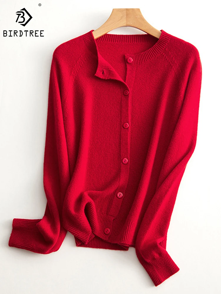 Birdtree 100%Wool Cardigan Sweater Round Neck Solid Color Loose Simple Versatile Comfortable Commute Knit Fall Winter T3N681QD
Birdtree 100%Wool Cardigan Sweater Round Neck Solid Color Loose Simple Versatile Comfortable Commute Knit Fall Winter T3N681QD