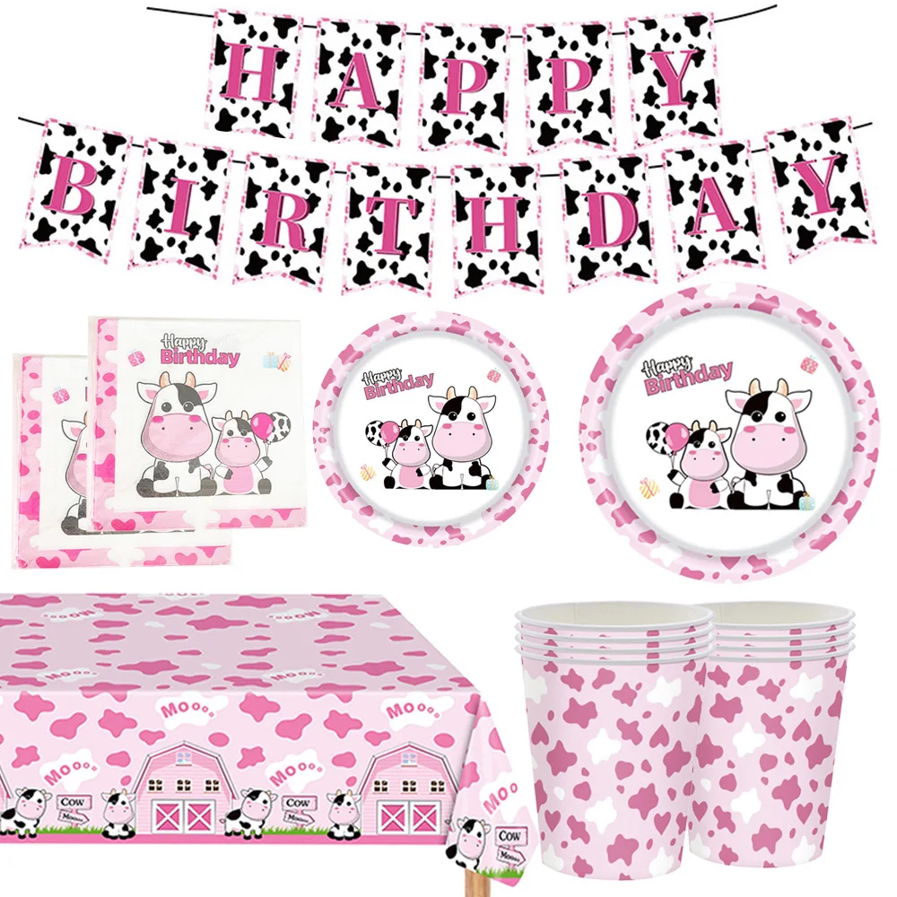 Disposable Plates Birthday Party Decoration Kids Cute Pink Farm Cow Themed Supplies Tablecloth Dinner Paper Plate Napkin
Disposable Plates Birthday Party Decoration Kids Cute Pink Farm Cow Themed Supplies Tablecloth Dinner Paper Plate Napkin