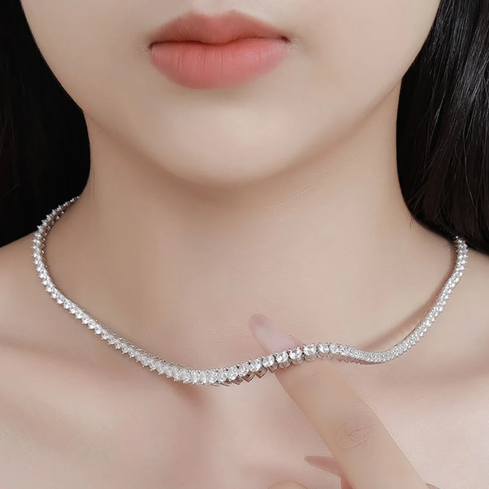 Serenity Three-claw Gradient D Color Moissanite Tennis Necklace Women Man S925 Sterling Silver Sparkling Neck Chain Fine Jewelry 8 Mallzona S84d9f732a0a044ff803ee7ac3c478663W Serenity Three-claw Gradient D Color Moissanite Tennis Necklace Women Man S925 Sterling Silver Sparkling Neck Chain Fine Jewelry Mallzona