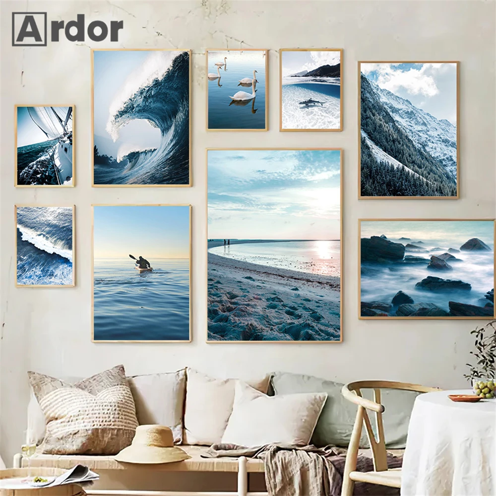 Blue Ocean Art Painting Nature Landscape Canvas Poster Sea Wave Print Posters Swan Wall Art Nordic Wall Pictures Bedroom Decor
Blue Ocean Art Painting Nature Landscape Canvas Poster Sea Wave Print Posters Swan Wall Art Nordic Wall Pictures Bedroom Decor