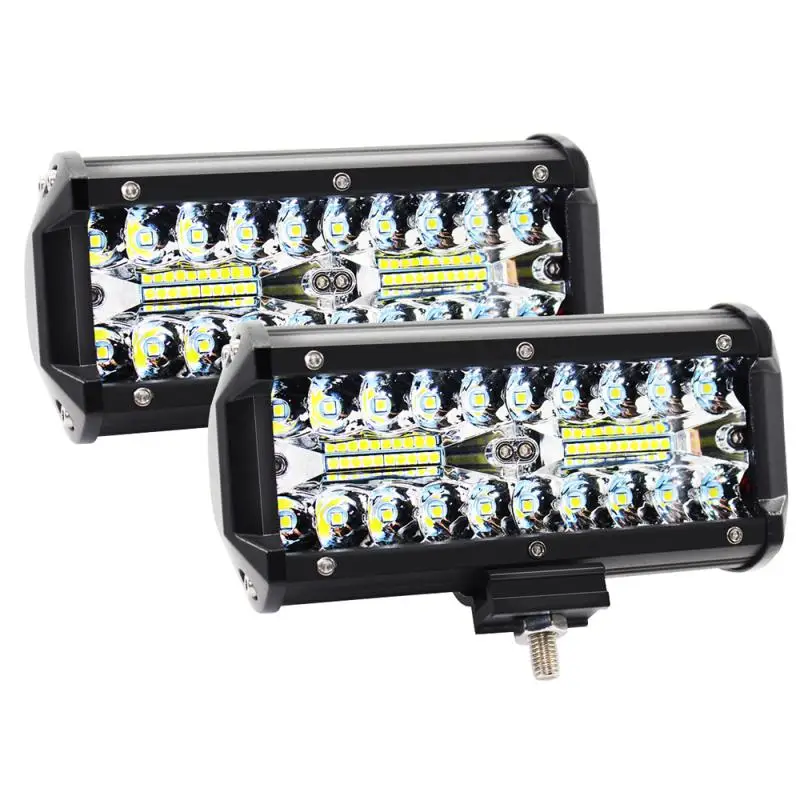 

7 Inch 120W Combo off road Led Light Bars Spot Flood Beam for Work Driving Offroad Boat Car Tractor Truck 4x4 SUV ATV 12V 24V