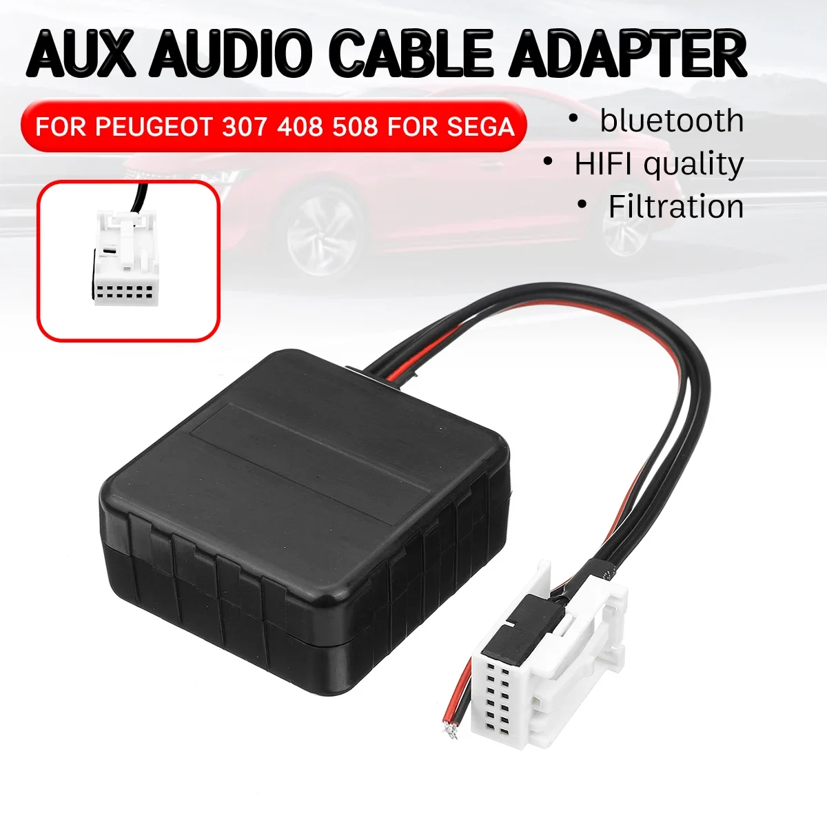 

bluetooth Aux Receiver Cable Adapter Hifi Quality Wireless Aux Interface For Peugeot 207 307 407 308 For Citroen C2 C3 RD4