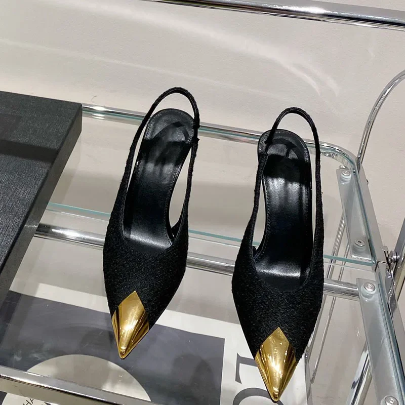 Pointed Toe Black High Heels Women's 2023 Summer New Shallow Mouth Metal Toe Stiletto Heel Strap Toe Sandals
Pointed Toe Black High Heels Women's 2023 Summer New Shallow Mouth Metal Toe Stiletto Heel Strap Toe Sandals