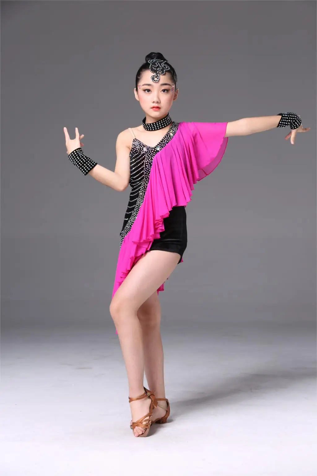 

1pcs/lot Children Sequin Latin Dress Girl Tassel Fishtail Dancing Costumes Kid Sweet Creative Performance Dress Practice Skirt