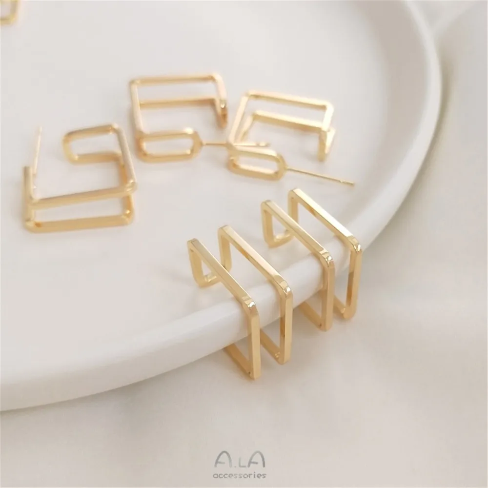 Geometric square double layer earrings 925 silver pin earrings simple new wave earrings 14K gold covered color preservation
Geometric square double layer earrings 925 silver pin earrings simple new wave earrings 14K gold covered color preservation