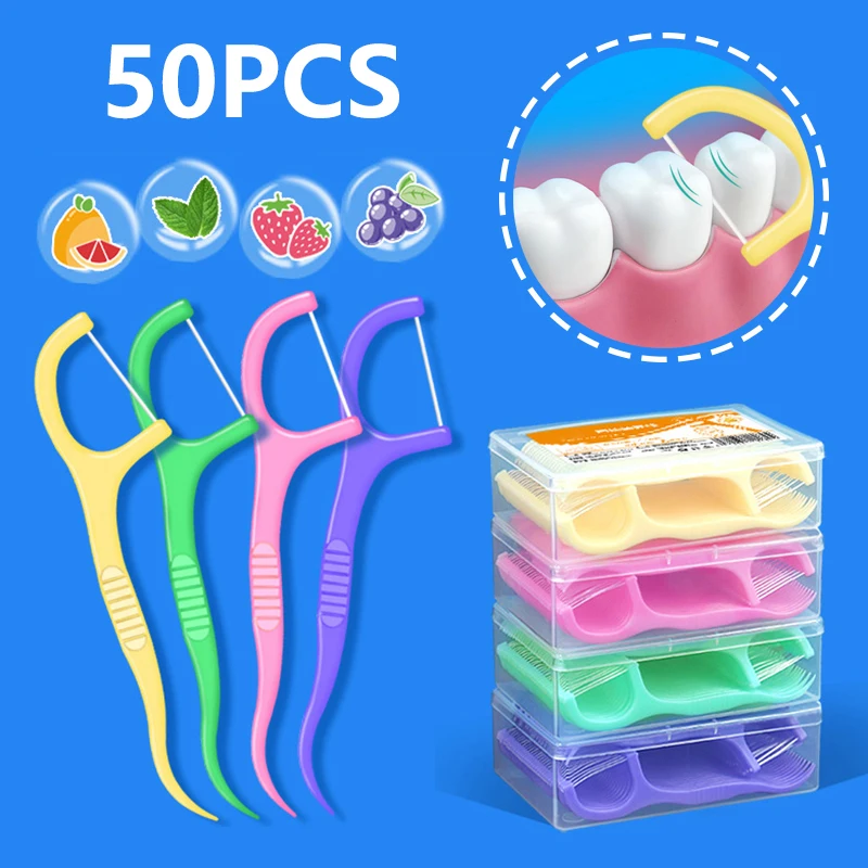 50Pcs/Box Fruit Flavor Dental Floss Pick Tooth Cleaning Inter-dental Brush High Tensile Force Portable Teeth Stick Hygiene Care
50Pcs/Box Fruit Flavor Dental Floss Pick Tooth Cleaning Inter-dental Brush High Tensile Force Portable Teeth Stick Hygiene Care