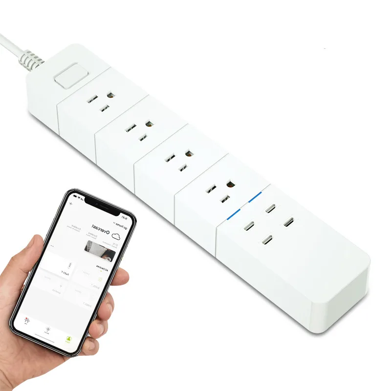 Wifi Smart Universal kitchen Power Strip Surge Protector Extension Socket With Alexa Google Home 4 Usb Ports Power Cord
Wifi Smart Universal kitchen Power Strip Surge Protector Extension Socket With Alexa Google Home 4 Usb Ports Power Cord