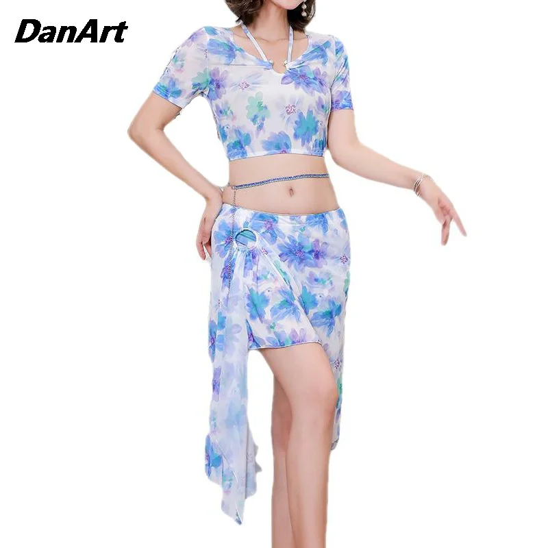 Women's Sexy Top+Split Skirt Set Stage Performance Clothing Oriental Dance Training Suit Beautiful floral dress Flower skirt
Women's Sexy Top+Split Skirt Set Stage Performance Clothing Oriental Dance Training Suit Beautiful floral dress Flower skirt