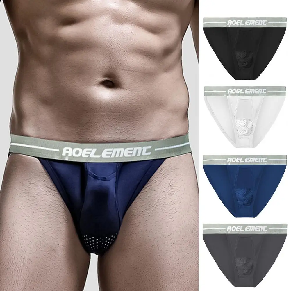 

Soft Underpants Breathable Men's Underpants with U Convex Pouch Penis Support Soft Elastic Mid Waist Briefs for Quick-drying