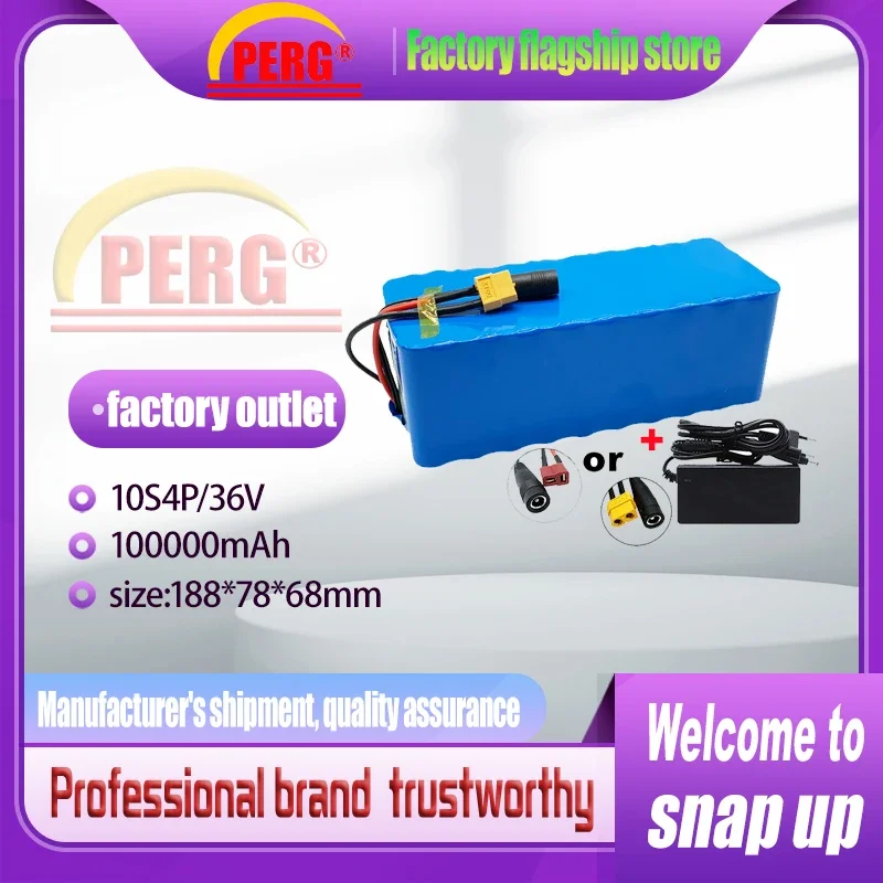 36V battery pack, 10s4p, 100000mah, 1000W, XT60 or T plug, built-in BMS, suitable for motorcycles,electric bicycles and scooters
36V battery pack, 10s4p, 100000mah, 1000W, XT60 or T plug, built-in BMS, suitable for motorcycles,electric bicycles and scooters
