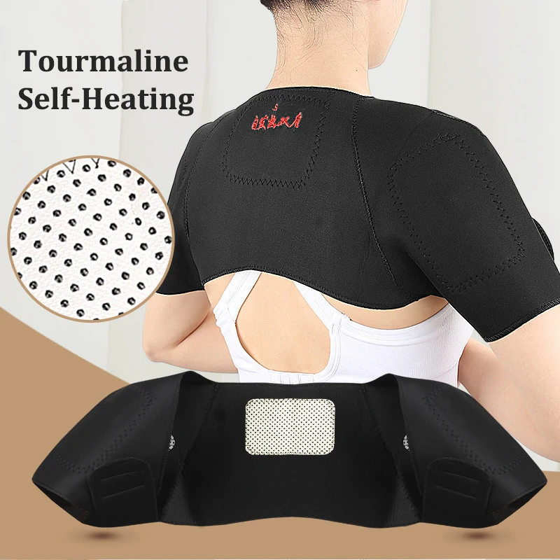 

Tourmaline Self-heating Heat Therapy Pad Shoulder Protector Support Brace Pain Relief Health Care Magnet Heated Belt Women Men