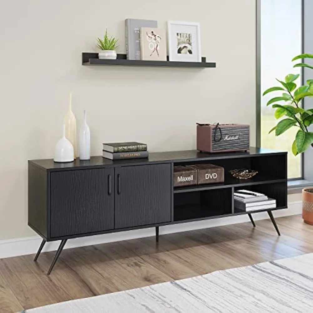 TV Console for Living Room Bedroom Unit Cabinet With 3 Open Cubicles and 2 Doors Black for TVs Up to 70 Inches Stand Table Home
TV Console for Living Room Bedroom Unit Cabinet With 3 Open Cubicles and 2 Doors Black for TVs Up to 70 Inches Stand Table Home
