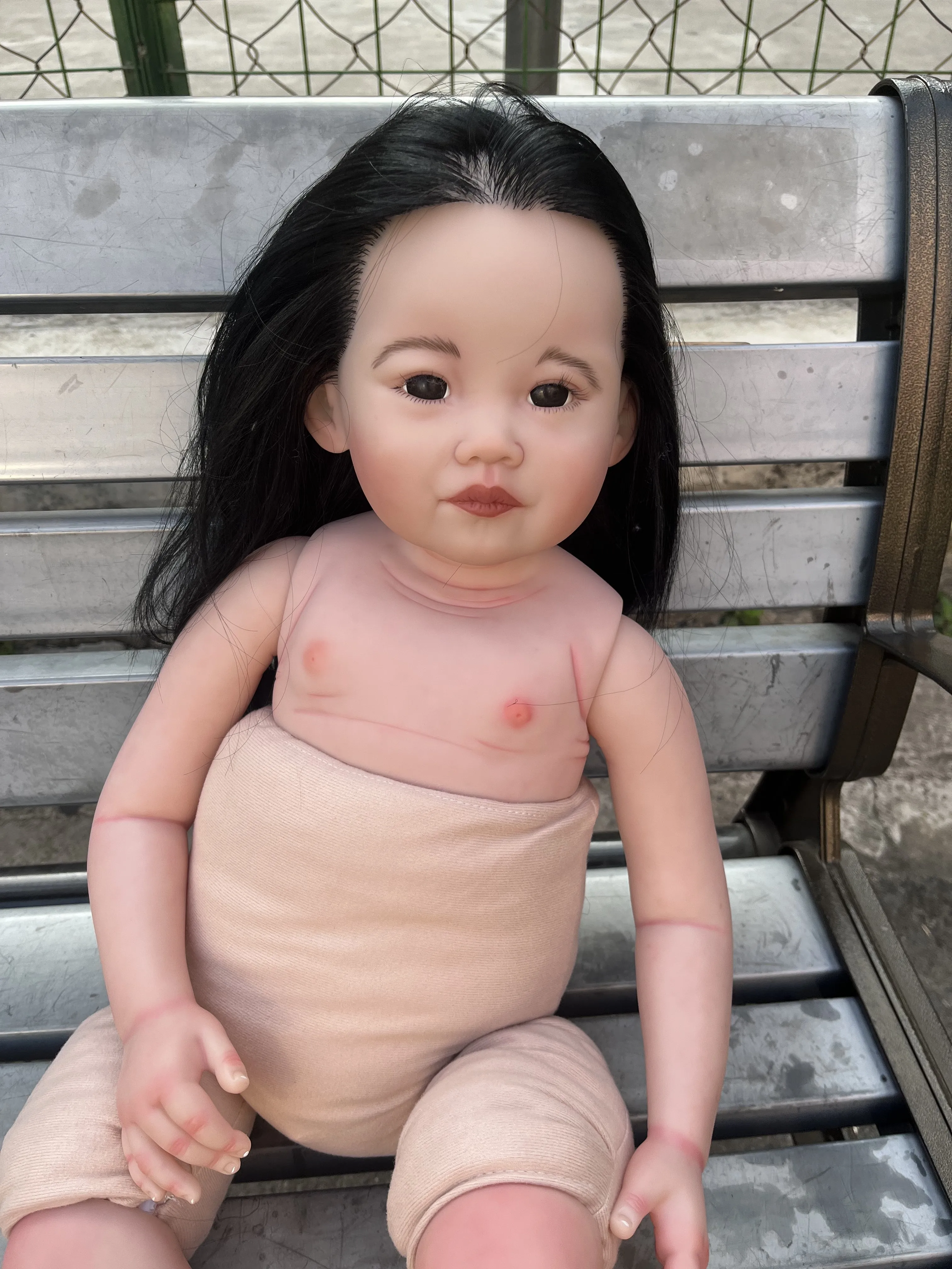

FBBD Custom Made 32inch Reborn Baby Leonie With Hand-Rooted Hair Painted Kit DIY Part Real Photos Huge Girl Dols For Girl