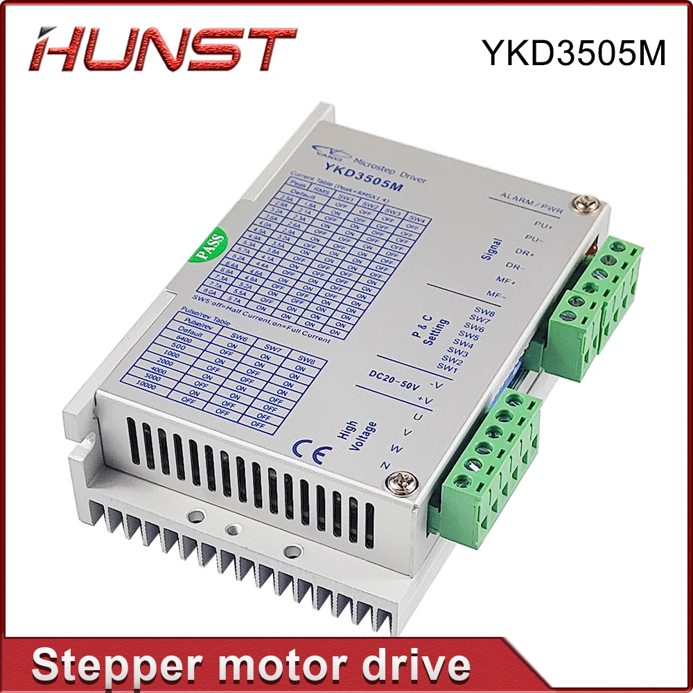 HUNST YAKO Stepper Motor Driver YKD3505M For 3 Phase 42~86mm (NEMA 17~34) Stepper Motors Which Current Are Below 5.7A.
HUNST YAKO Stepper Motor Driver YKD3505M For 3 Phase 42~86mm (NEMA 17~34) Stepper Motors Which Current Are Below 5.7A.