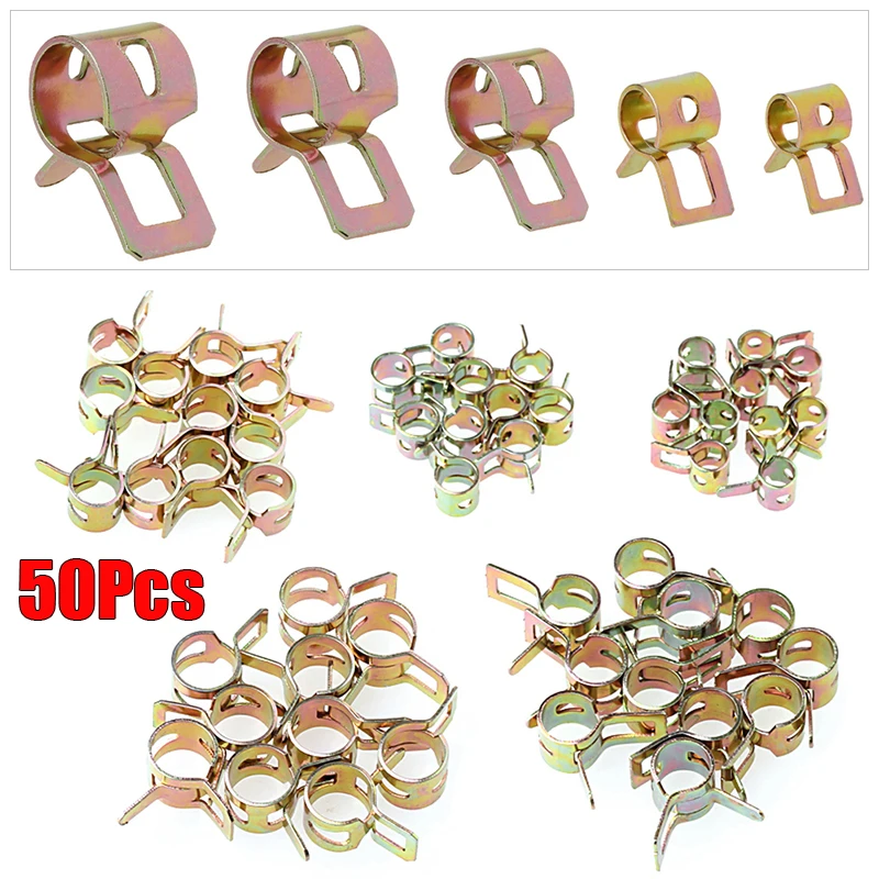 50x Spring Band Fuel Hose Fastener Spring Clip Clamp 5-9mm For Fuel Water Line Hose Pipe Air Tube Reusable Spring Clip Accessory
50x Spring Band Fuel Hose Fastener Spring Clip Clamp 5-9mm For Fuel Water Line Hose Pipe Air Tube Reusable Spring Clip Accessory