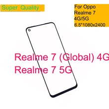 10 Pcs/Lot Pour OPPO Realme 7 Mondial 4G Écran Tactile Avant En Verre Extérieur Lentille Pour Realme 7 5G Verre Avant D'AFFICHAGE À CRISTAUX LIQUIDES Avec OCA Colle=