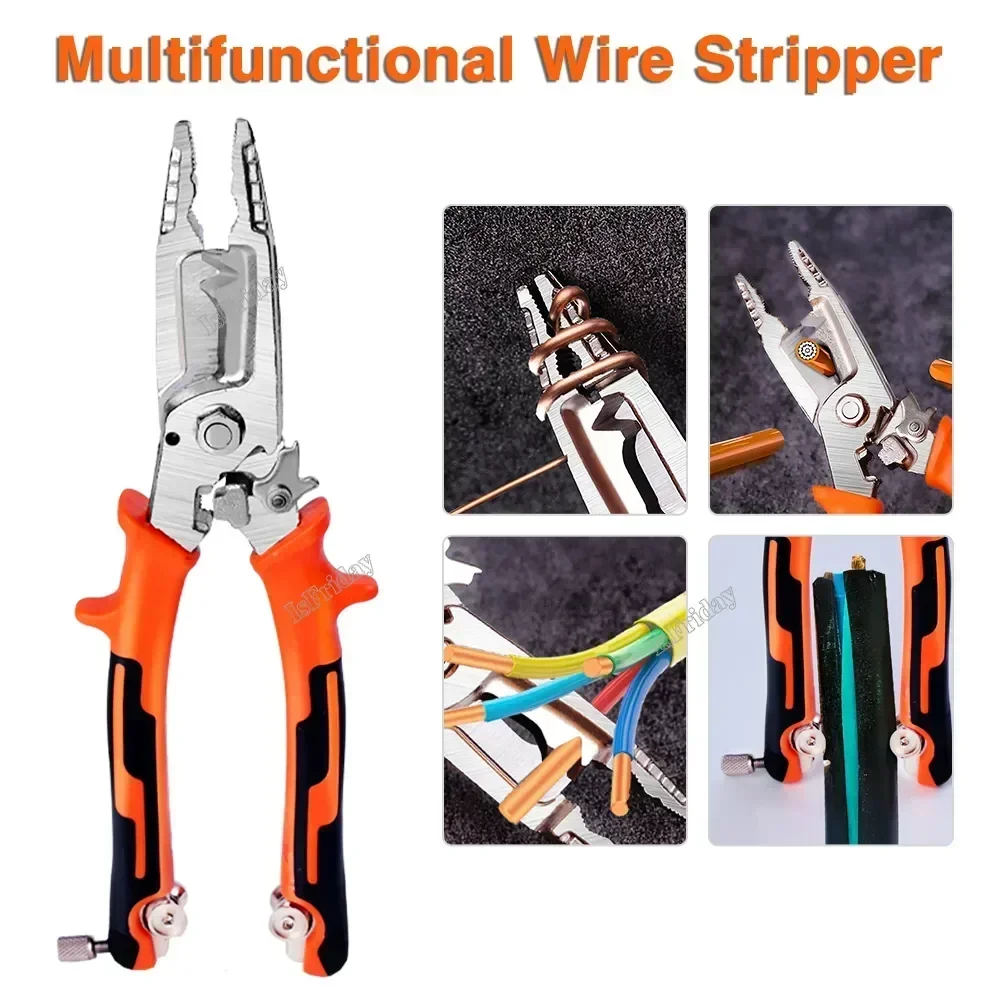 

In Universal Tool Wire Stripper Hand 10 Cable Stripper Cutter Duty Heavy Tool Multifunct Crimping Terminal 1 Wire Pliers Hand