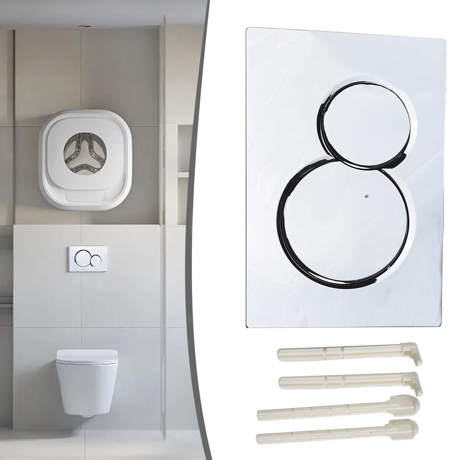 Toilet Dual Flush Plate Toilet Button Switch Replacements For Geberit Sigma01 Chrome Dual Flush Plate 24.6x16.4x1.3mm
Toilet Dual Flush Plate Toilet Button Switch Replacements For Geberit Sigma01 Chrome Dual Flush Plate 24.6x16.4x1.3mm