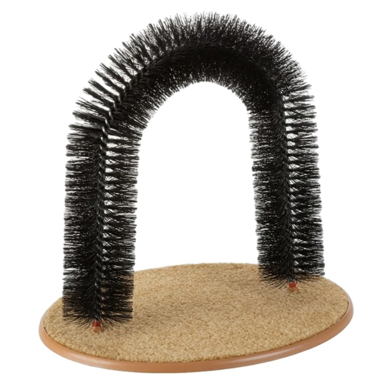 

Cat Scratcher Arch Cat Scratching Post Board with Brush Interactive Boredom Cat Scratching Arch Toy Kitten Grooming Tool