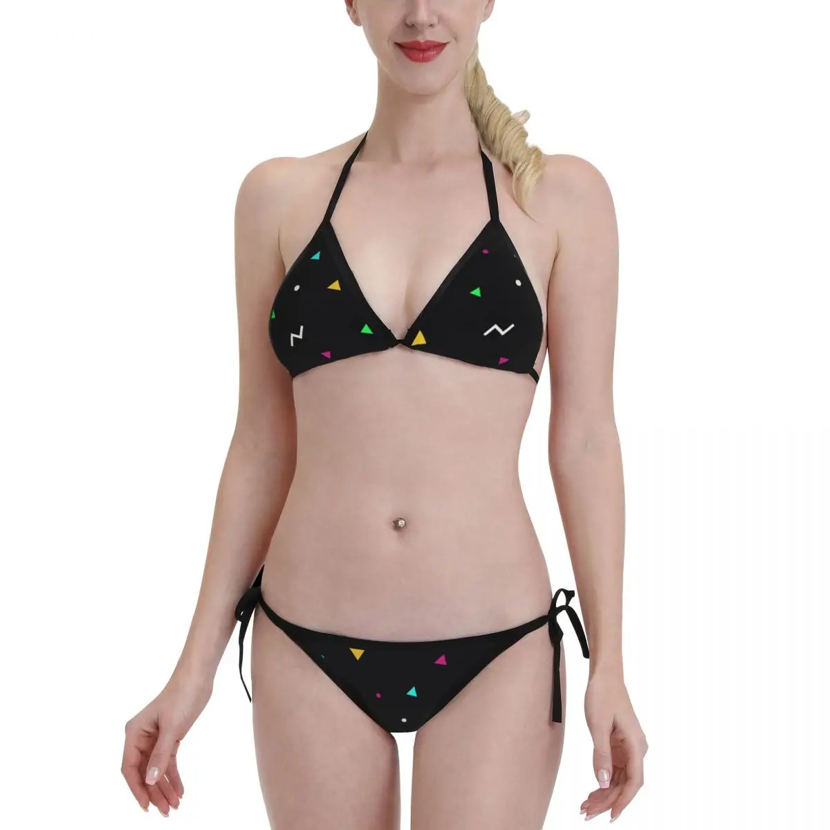 

Cute Geometry Sexy Bikini Sets 2022 New Thong Swimsuits Swimwear Women Bather Swimming Suit Summer Biquini XXL